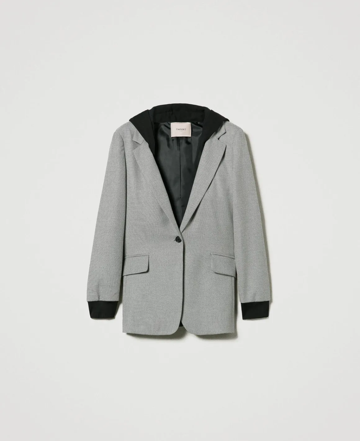 TWINSET Milano Giacca Blazer In Pied De Poule Con Cappuccio | Giacche E Piumini | Blazer
