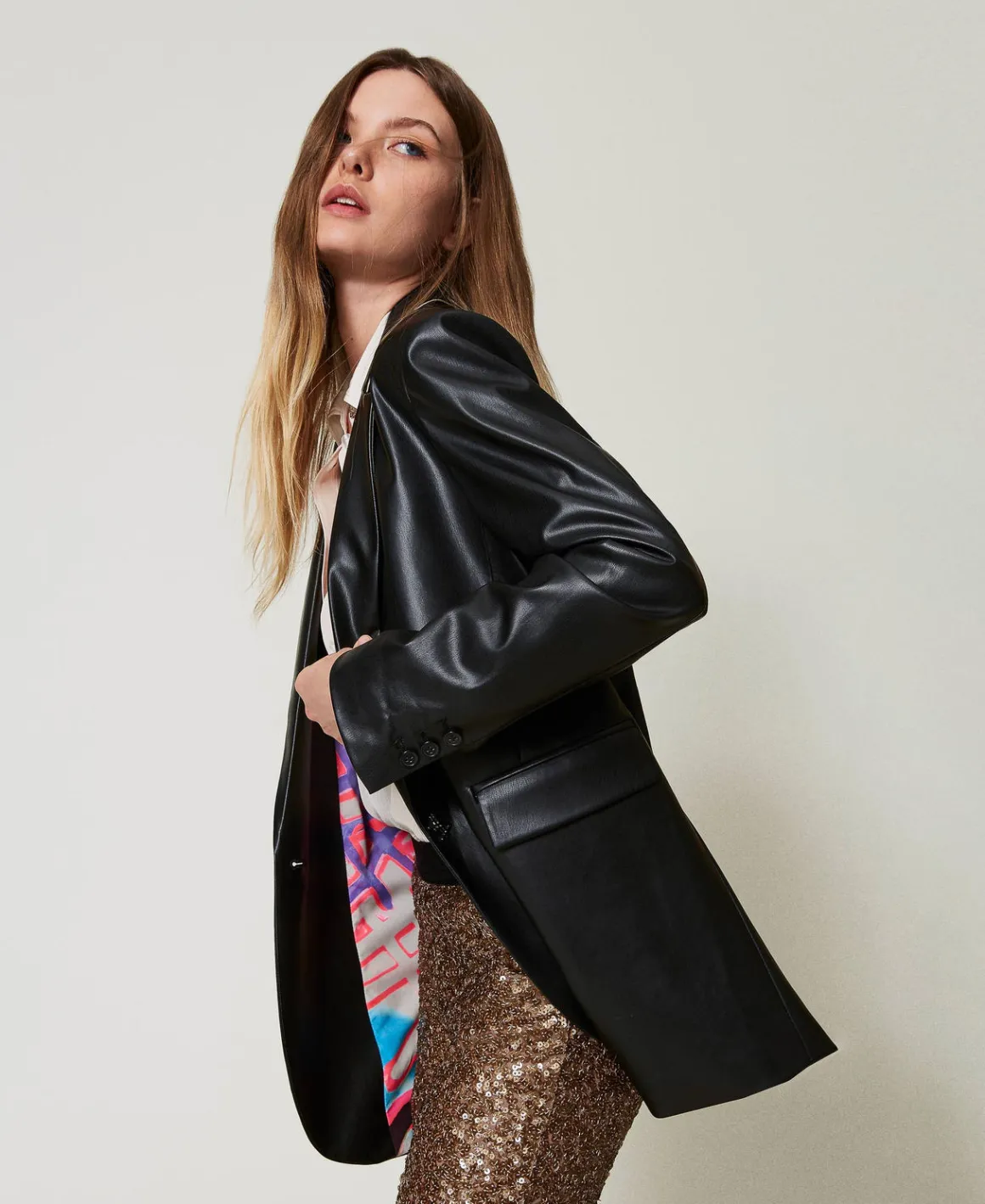 TWINSET Milano Giacca Blazer MYFO Effetto Pelle | Giacche E Piumini | Blazer