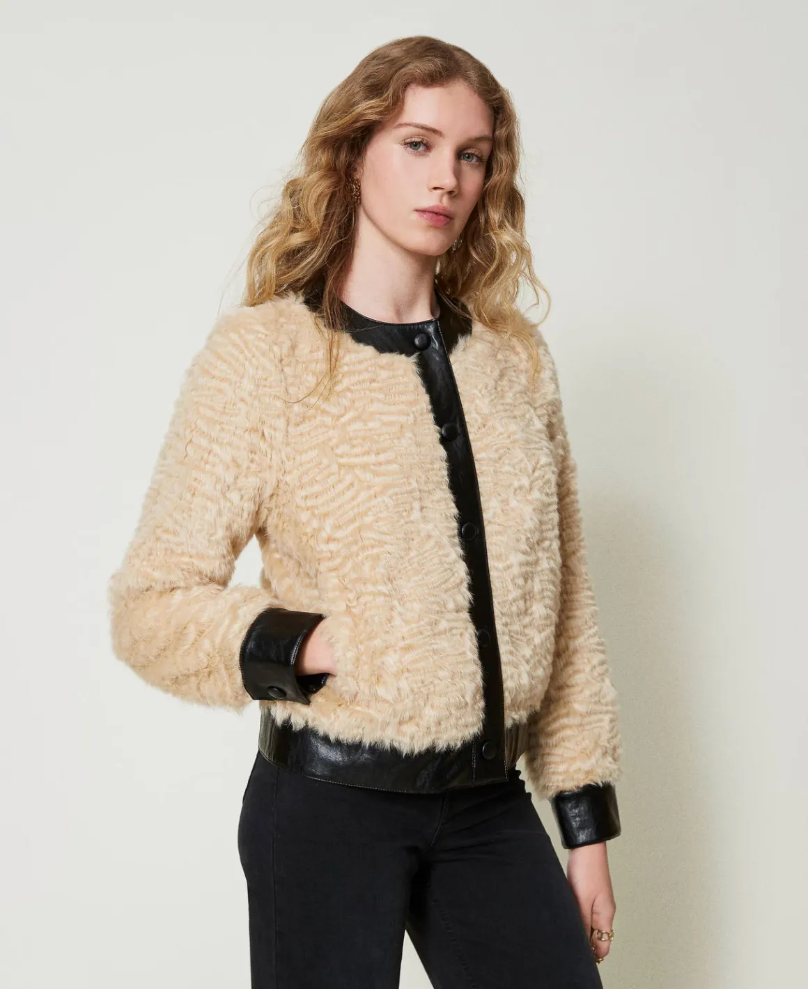 TWINSET Milano Giacca Boxy In Faux Fur | Giacche E Piumini