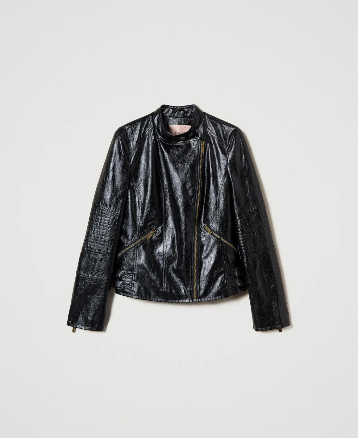 TWINSET Milano Giacca Chiodo Effetto Pelle Con Zip | Giacche E Piumini