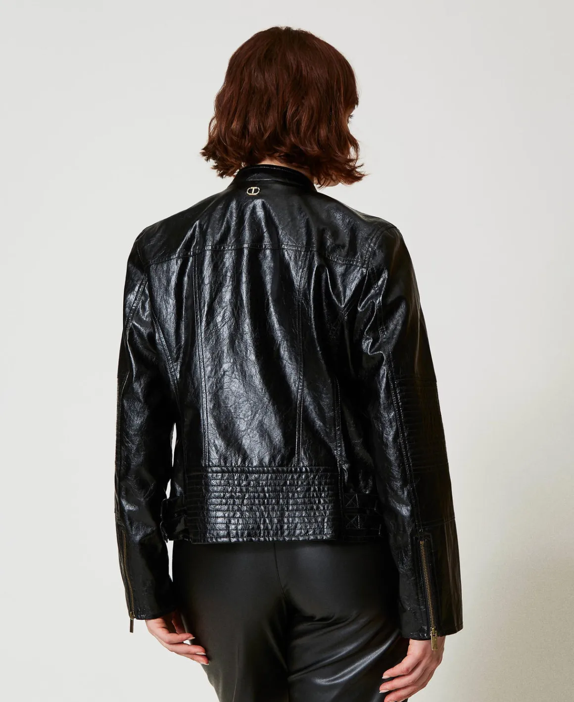 TWINSET Milano Giacca Chiodo Effetto Pelle Con Zip | Giacche E Piumini