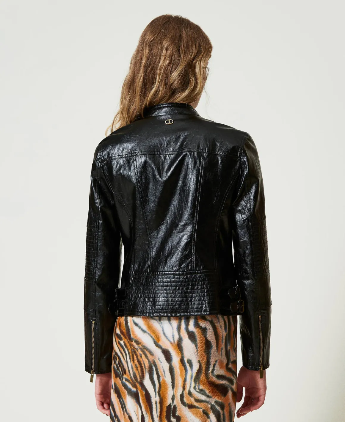 TWINSET Milano Giacca Chiodo Effetto Pelle Con Zip | Giacche E Piumini