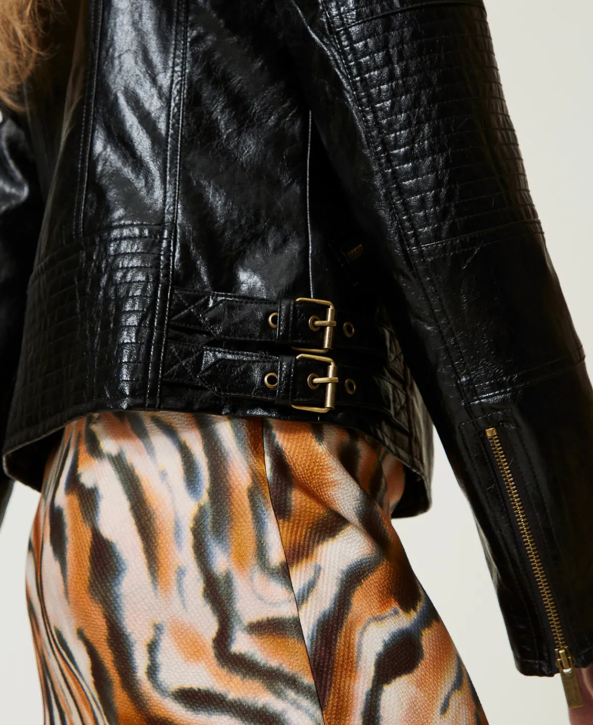 TWINSET Milano Giacca Chiodo Effetto Pelle Con Zip | Giacche E Piumini