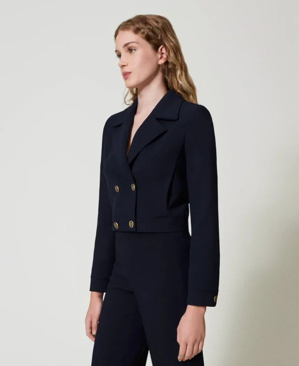 TWINSET Milano Giacca Cropped In Cady Crêpe | Giacche E Piumini | Blazer
