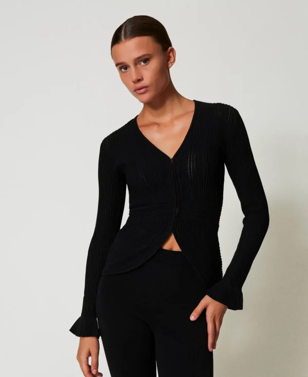 TWINSET Milano Giacca Fitted In Maglia Con Mix Di Punti | Giacche E Piumini | Blazer