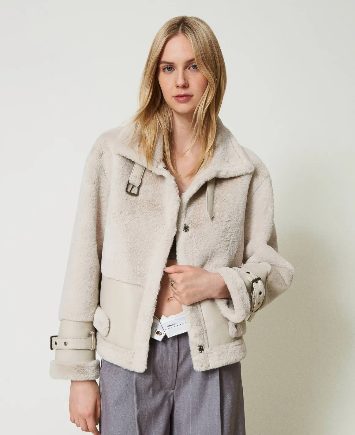 TWINSET Milano Giacca In Faux Fur Con Cinturini | Giacche E Piumini