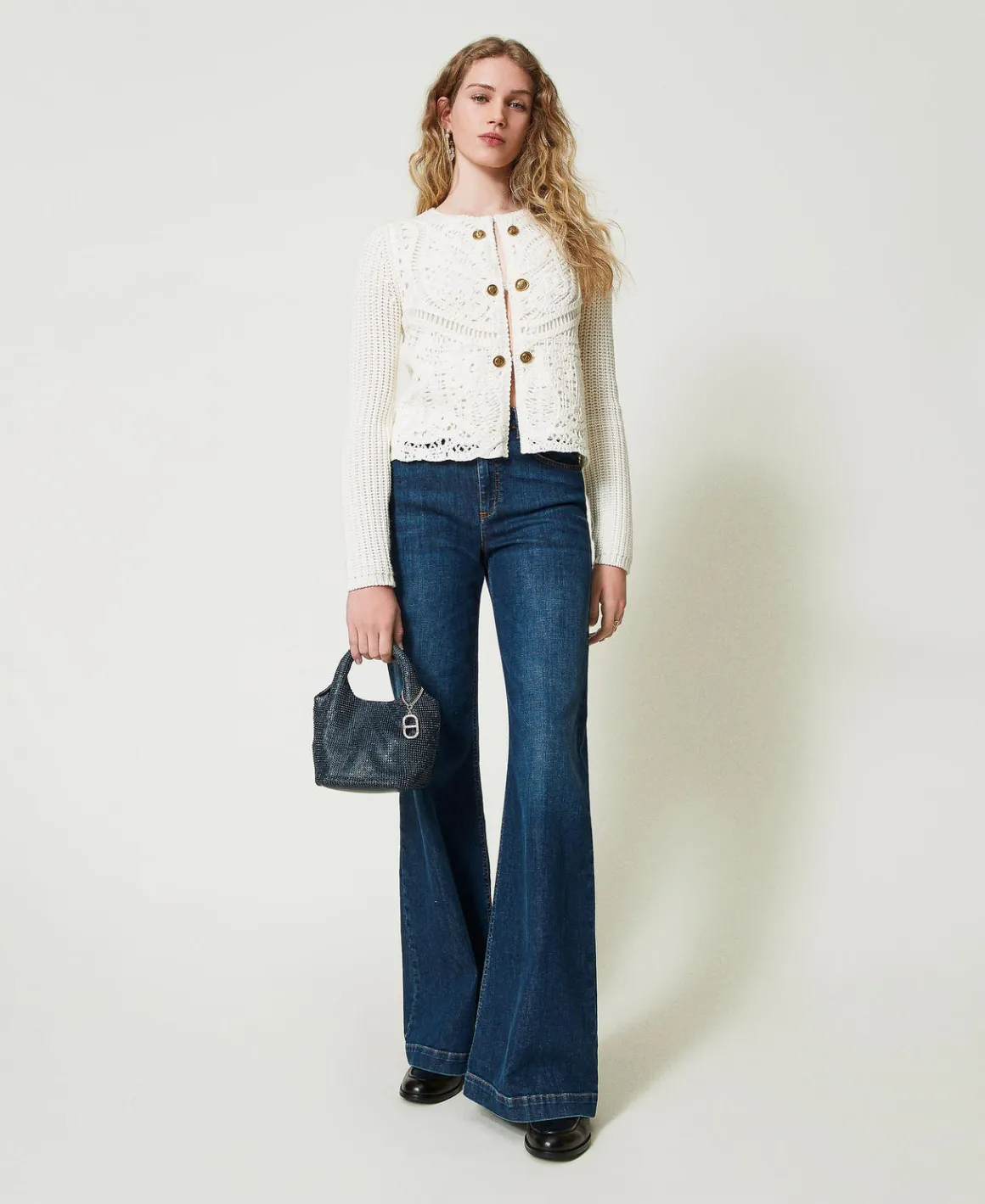 TWINSET Milano Giacca In Maglia Misto Lana Crochet | Giacche E Piumini | Blazer