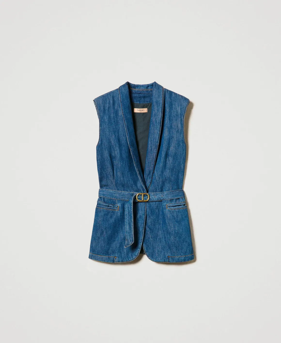 TWINSET Milano Gilet In Jeans Con Cintura | Giacche E Piumini | Blazer