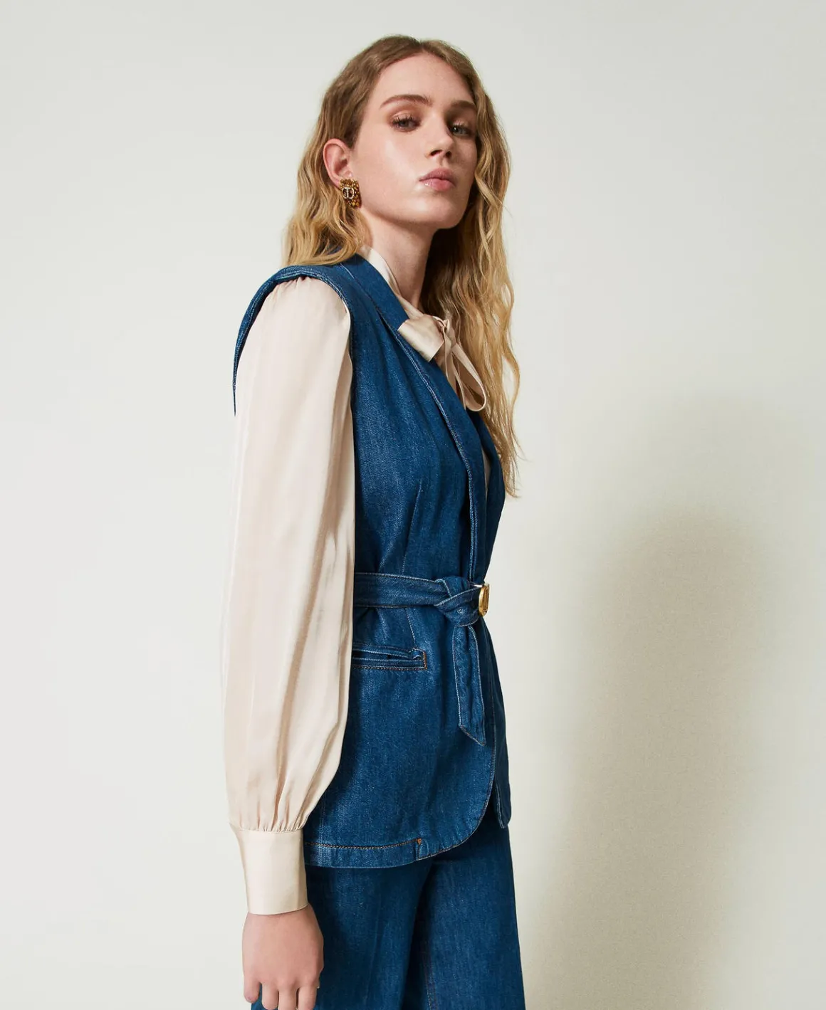 TWINSET Milano Gilet In Jeans Con Cintura | Giacche E Piumini | Blazer
