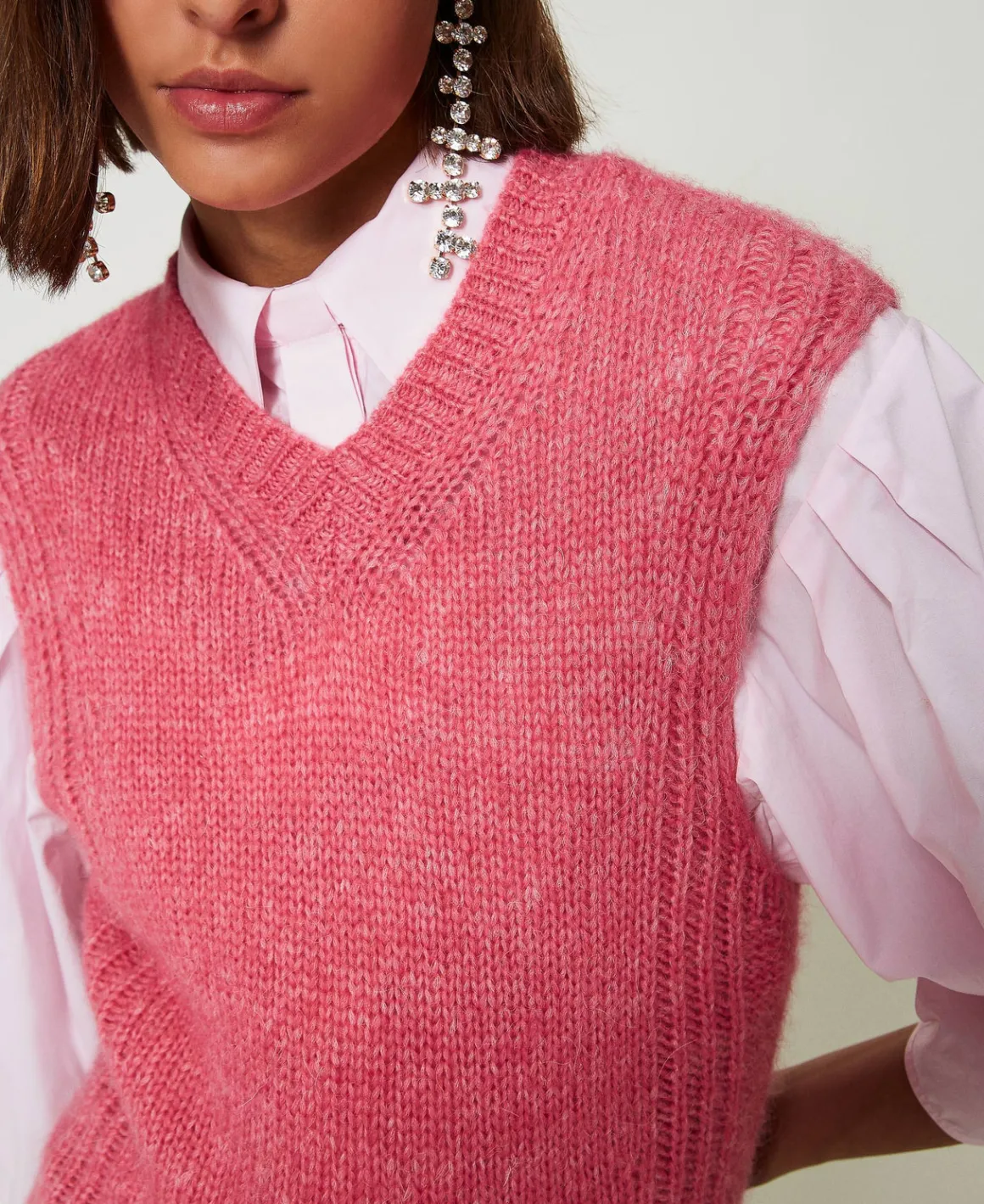 TWINSET Milano Gilet In Misto Lana Seamless | Maglie E Cardigan