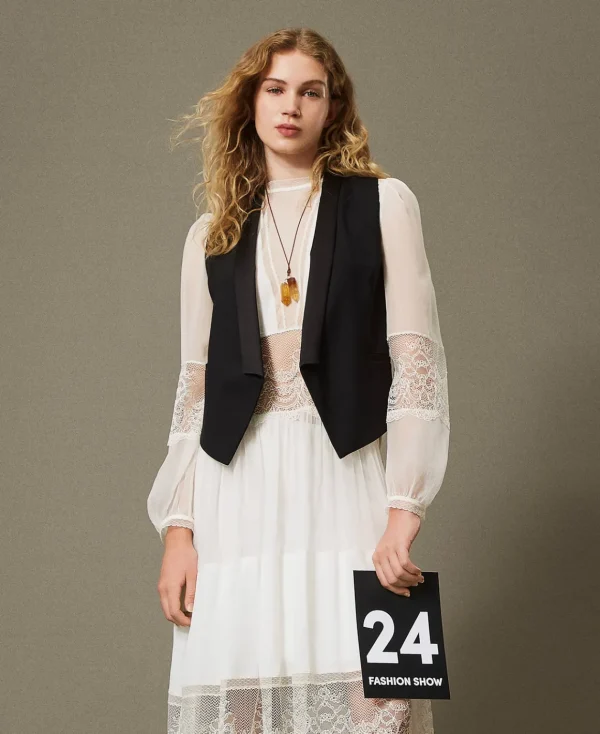 TWINSET Milano Gilet In Serge Misto Lana | Giacche E Piumini | Blazer