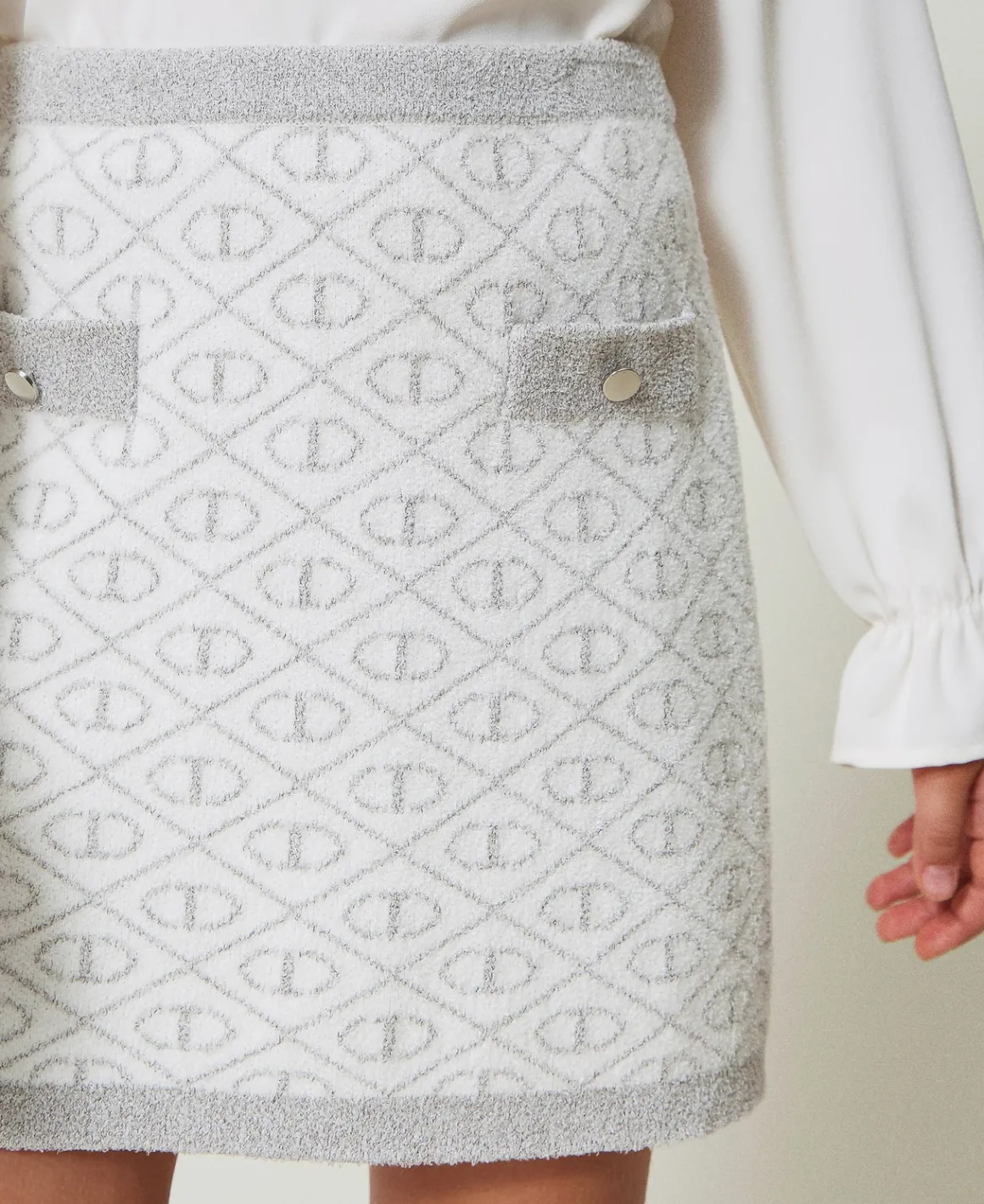 TWINSET Milano Gonna Corta In Maglia Jacquard Con Oval T | Gonne