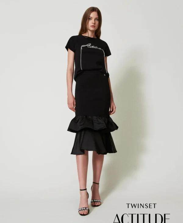 TWINSET Milano Gonna Longuette Con Balze In Raso | Gonne