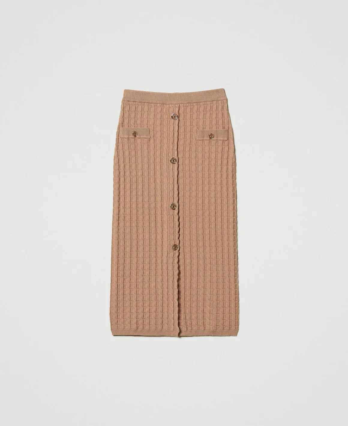 TWINSET Milano Gonna Longuette Fitted In Maglia Con Bottoni | Gonne