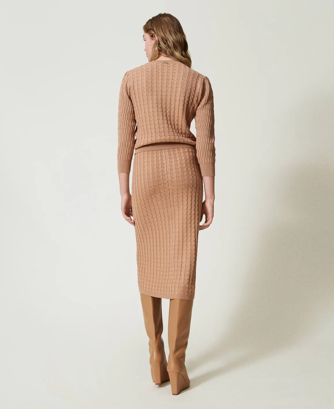 TWINSET Milano Gonna Longuette Fitted In Maglia Con Bottoni | Gonne