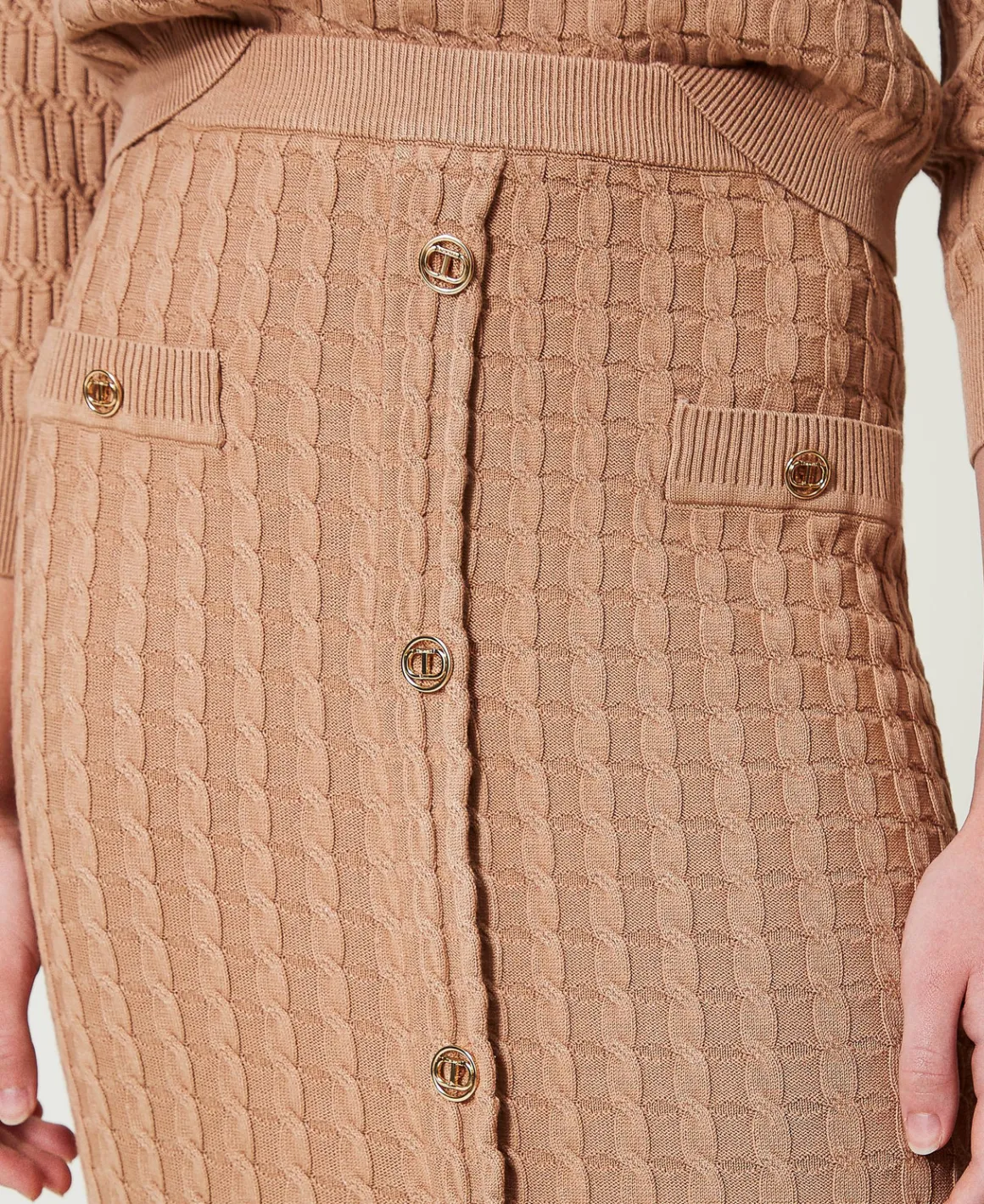 TWINSET Milano Gonna Longuette Fitted In Maglia Con Bottoni | Gonne