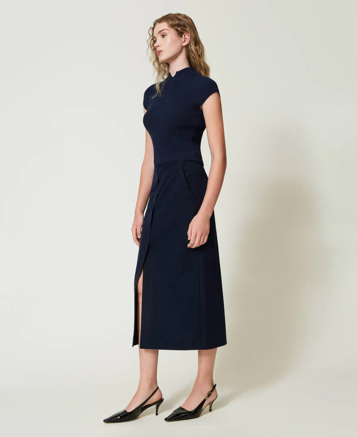 TWINSET Milano Gonna Longuette Gessata Lurex | Gonne