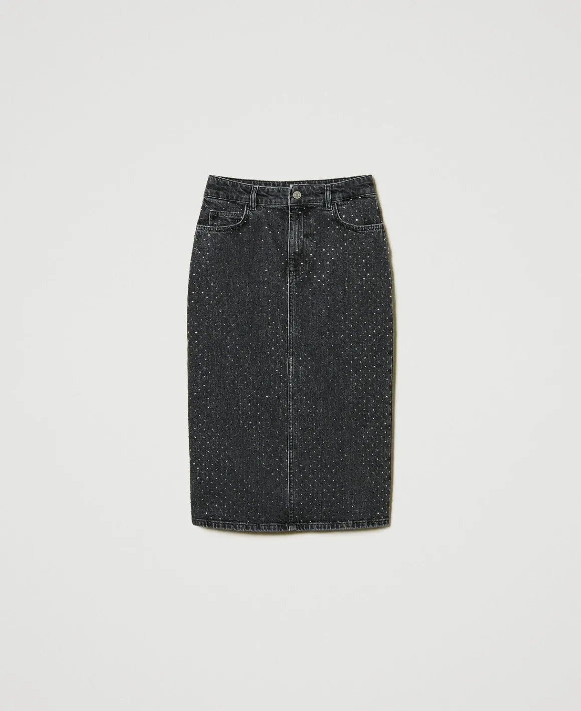 TWINSET Milano Gonna Longuette In Jeans Con Strass | Gonne