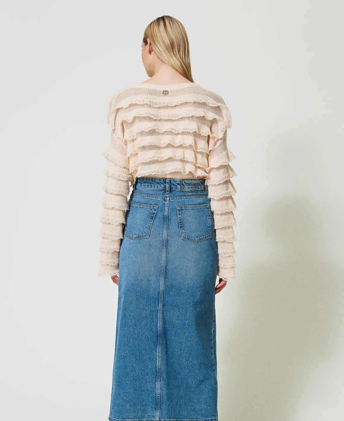TWINSET Milano Gonna Longuette In Jeans Con Spacco | Gonne