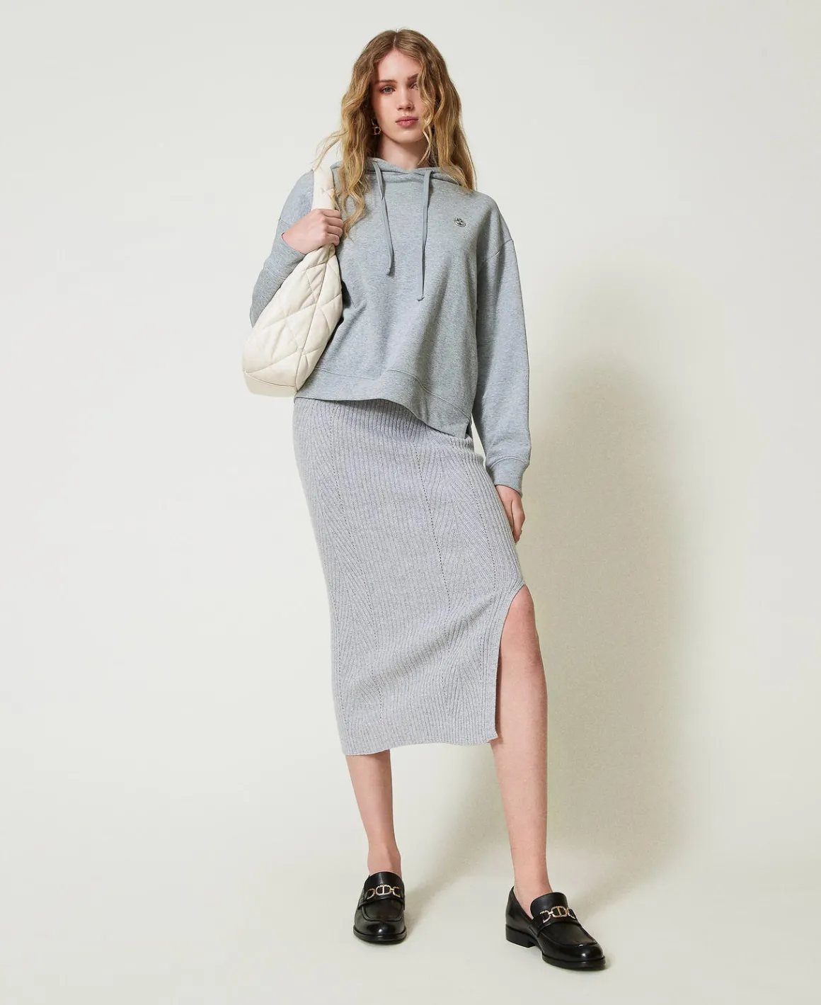 TWINSET Milano Gonna Longuette In Maglia Misto Lana E Lurex | Gonne