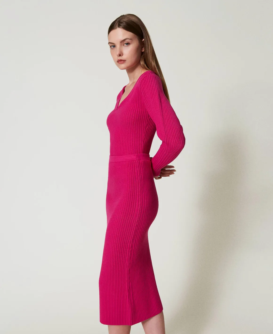 TWINSET Milano Gonna Longuette In Maglia A Coste | Gonne