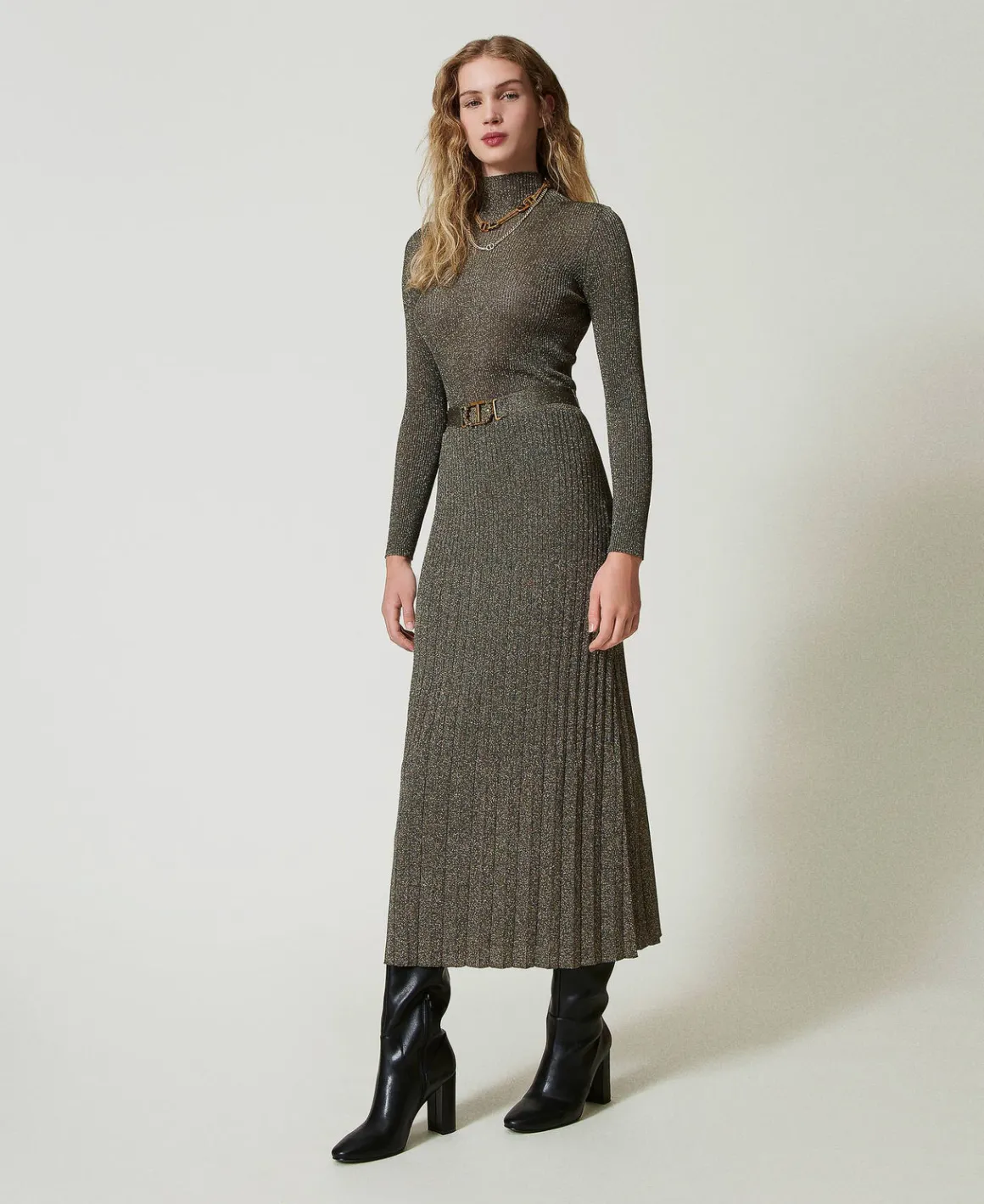 TWINSET Milano Gonna Longuette In Maglia Con Lurex | Gonne