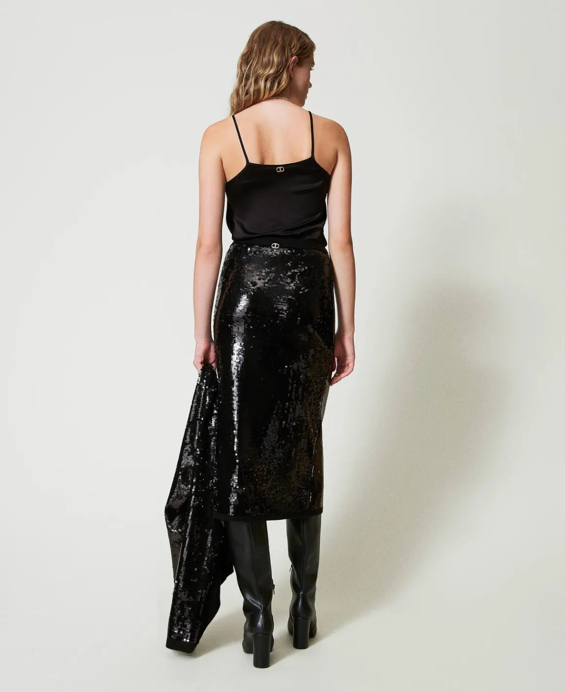 TWINSET Milano Gonna Longuette In Maglia Full Paillettes | Gonne