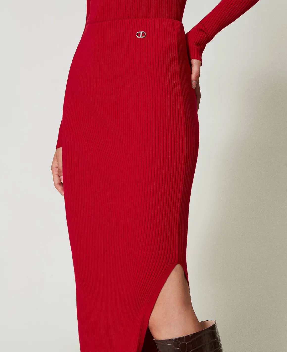 TWINSET Milano Gonna Longuette In Maglia A Costine | Gonne