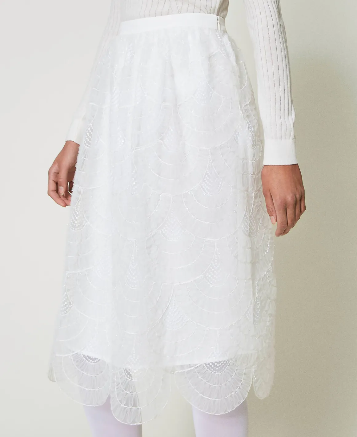 TWINSET Milano Gonna Longuette In Organza Con Ricami | Gonne