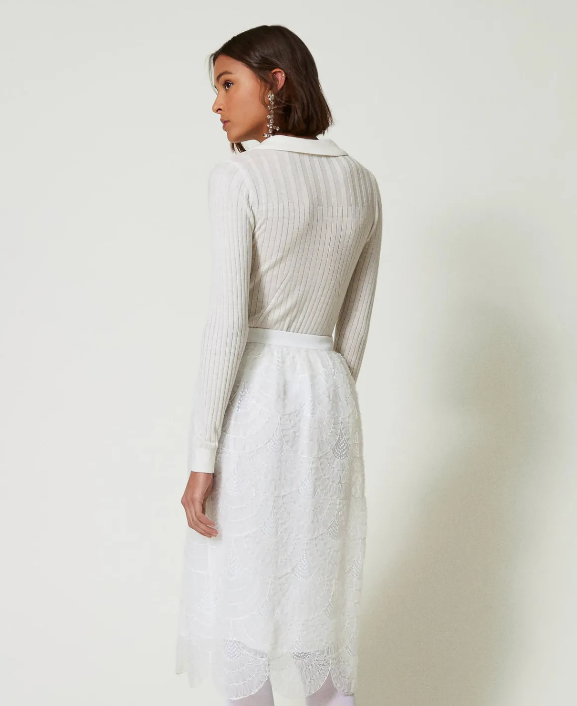 TWINSET Milano Gonna Longuette In Organza Con Ricami | Gonne