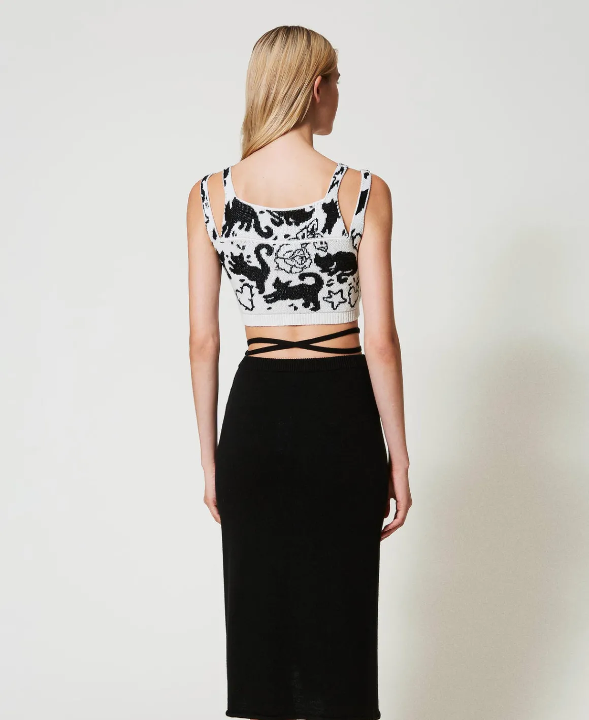 TWINSET Milano Gonna Longuette Jacquard In Filato Treeblend | Gonne
