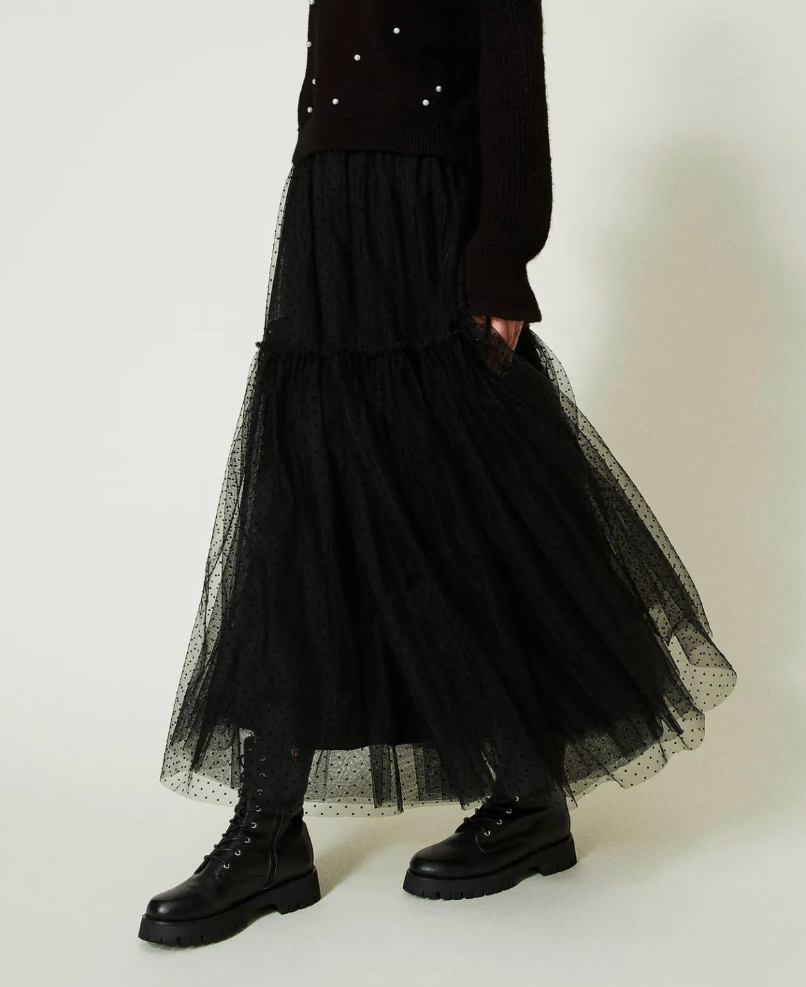 TWINSET Milano Gonna Lunga In Tulle Plumetis | Gonne