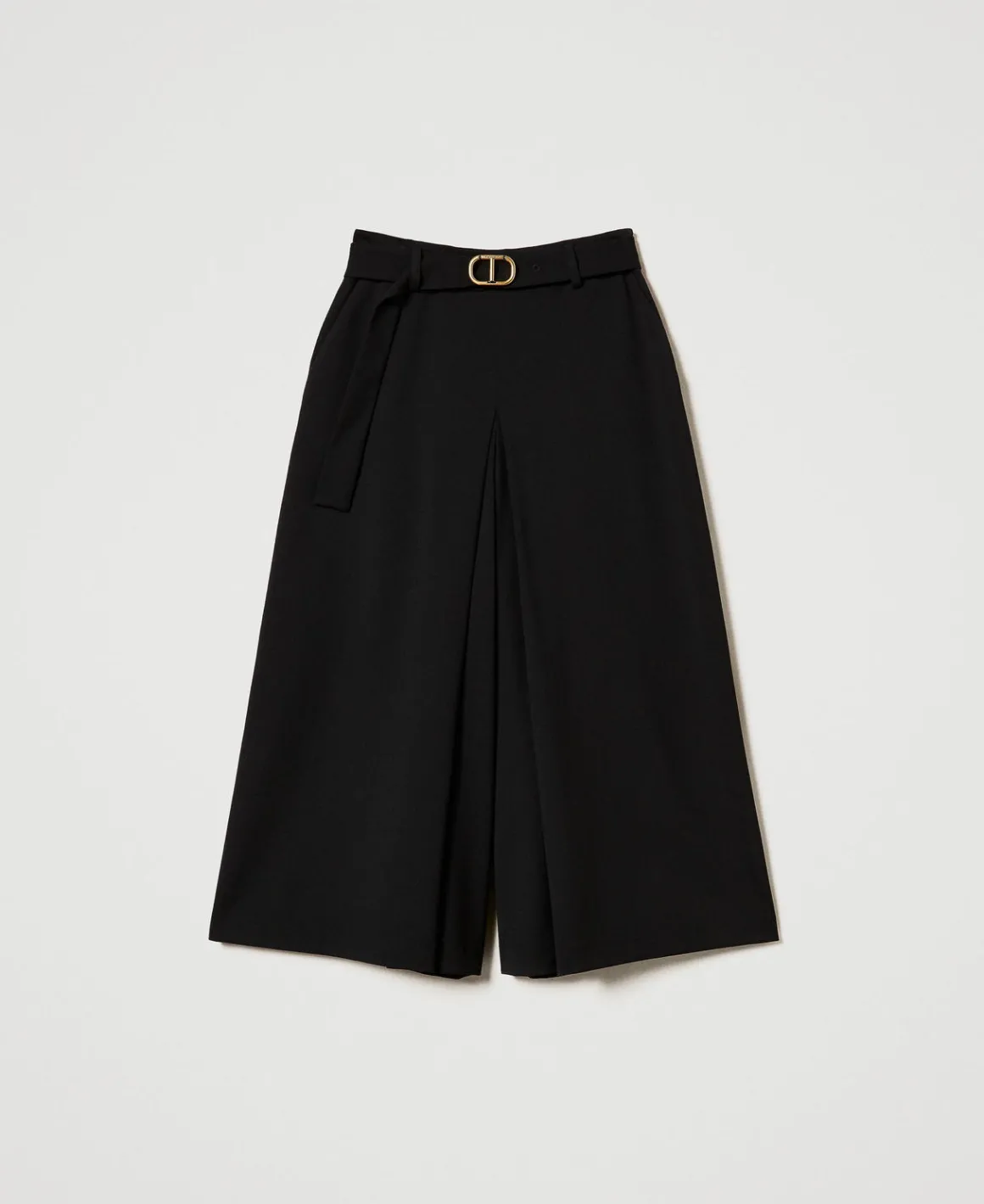TWINSET Milano Gonna Pantalone In Misto Lana Con Cintura | Pantaloni Eleganti | Pantaloni Ampi E A Palazzo