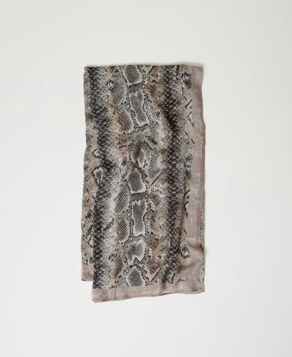 TWINSET Milano Kefiah In Georgette Con Stampa Snake | Sciarpe