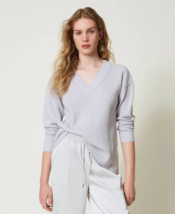 TWINSET Milano Maglia A Costine Con Spacco | Maglie E Cardigan