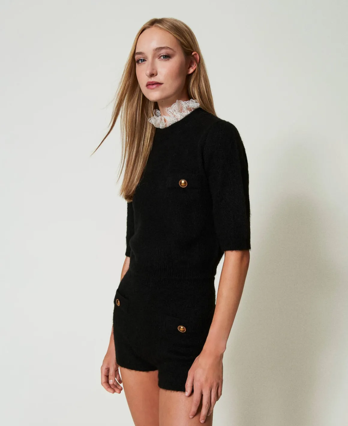 TWINSET Milano Maglia 'Charlotte' In Misto Mohair Con Pizzo | Maglie E Cardigan