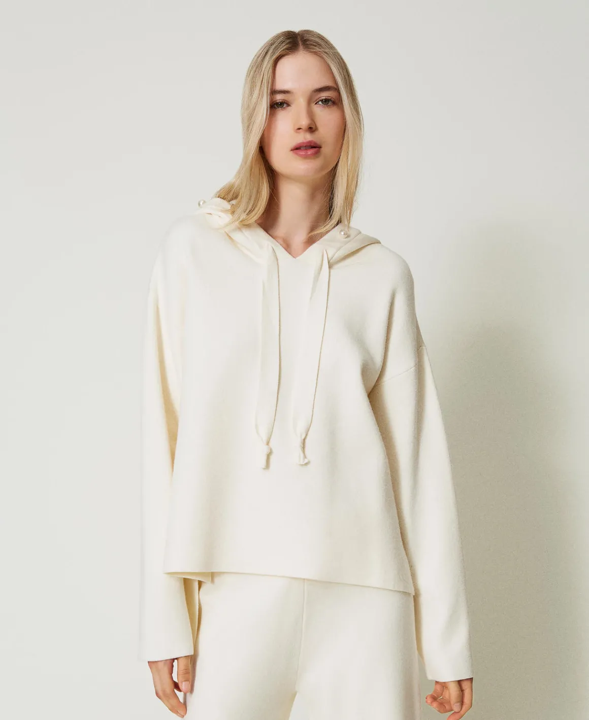 TWINSET Milano Maglia Con Cappuccio E Perle | Felpe | Maglie E Cardigan