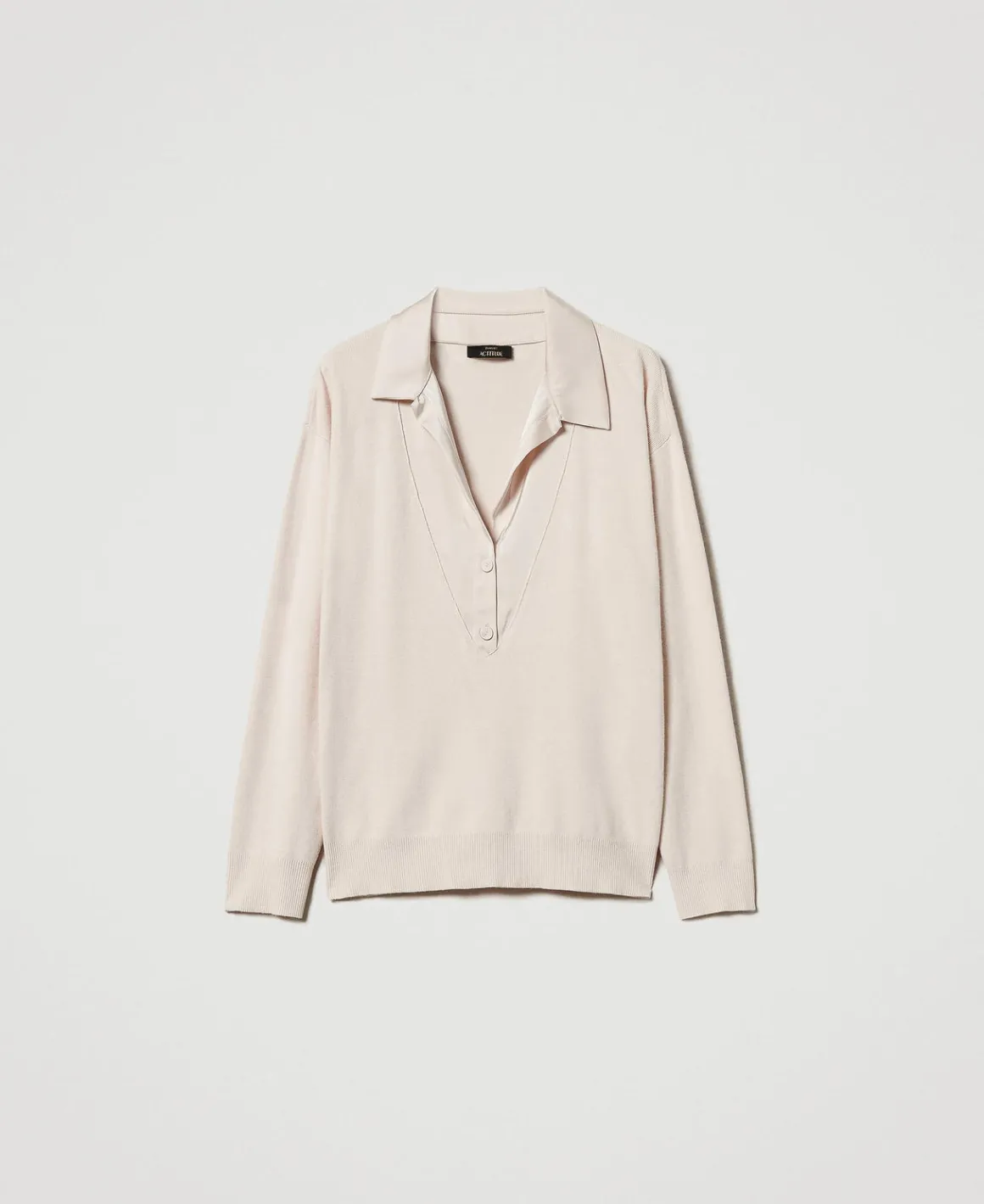 TWINSET Milano Maglia Con Colletto In Raso | Maglie E Cardigan