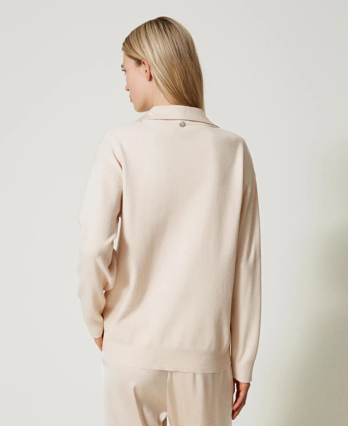 TWINSET Milano Maglia Con Colletto In Raso | Maglie E Cardigan