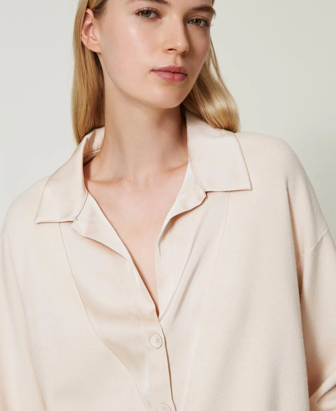 TWINSET Milano Maglia Con Colletto In Raso | Maglie E Cardigan