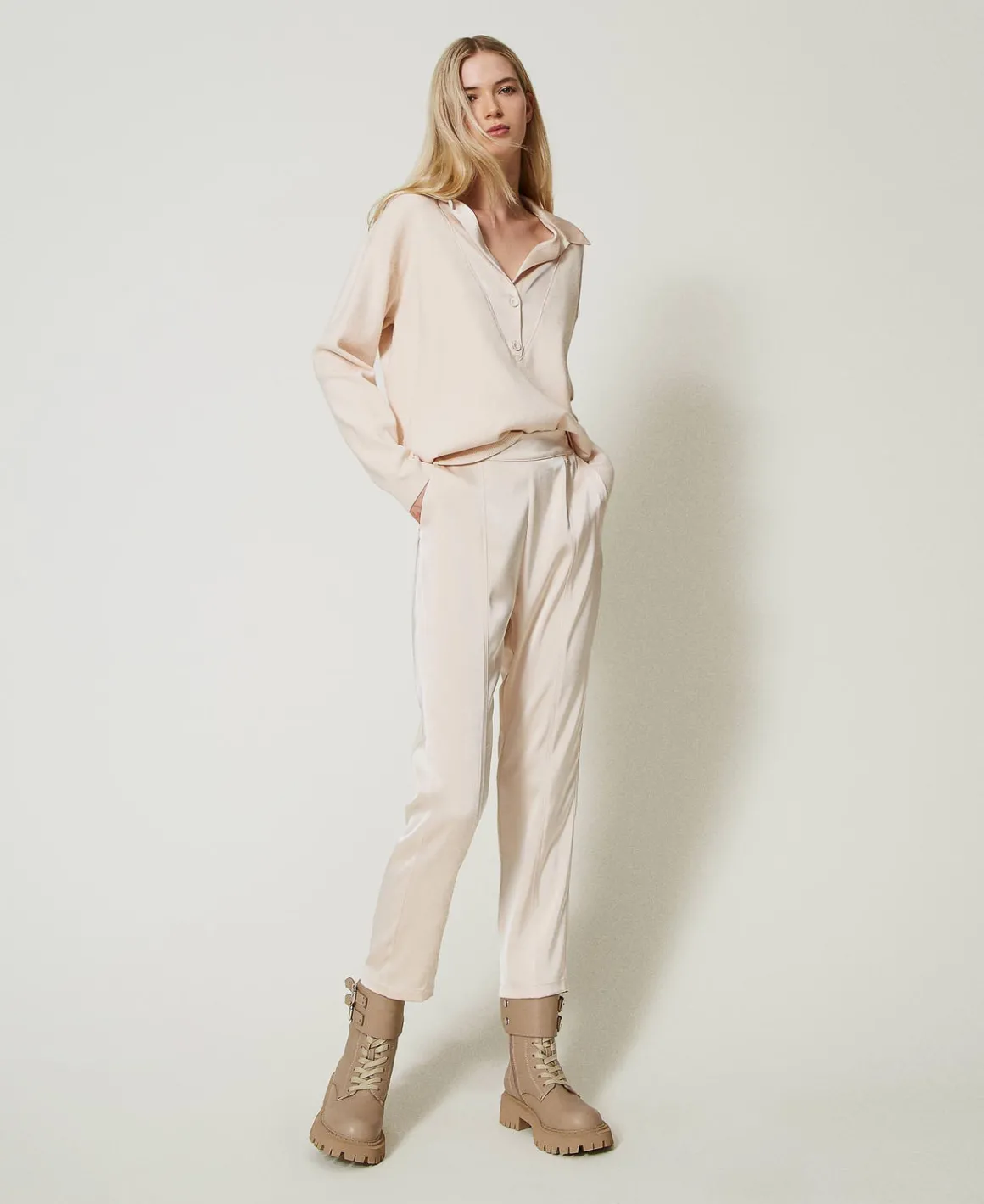 TWINSET Milano Maglia Con Colletto In Raso | Maglie E Cardigan