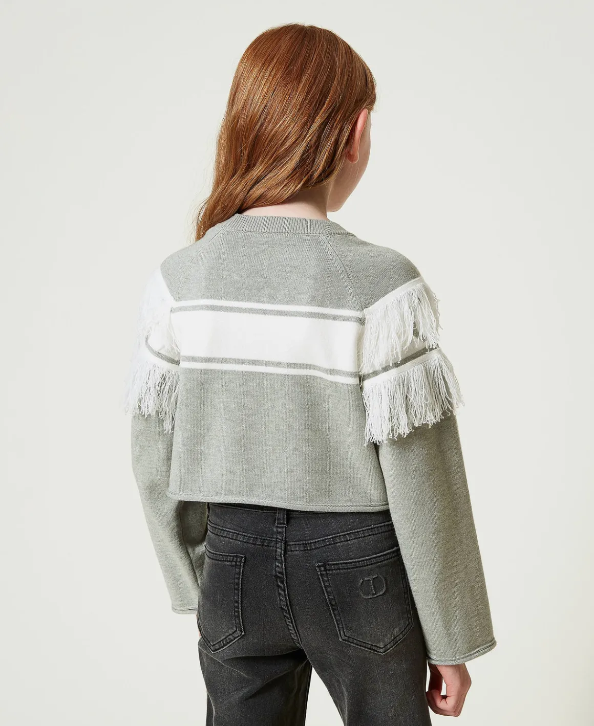 TWINSET Milano Maglia Con Oval T Jacquard E Frange | Maglie E Cardigan