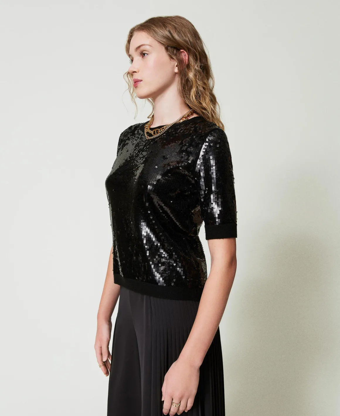 TWINSET Milano Maglia Con Ricamo In Full Paillettes | Maglie E Cardigan