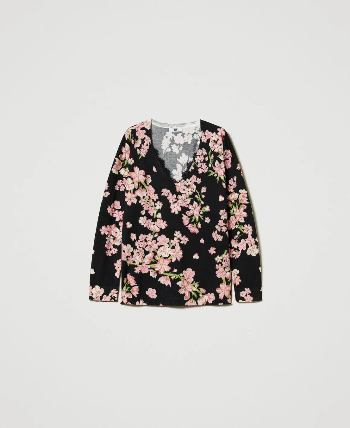 TWINSET Milano Maglia Con Stampa A Fiori E Pizzo | Maglie E Cardigan