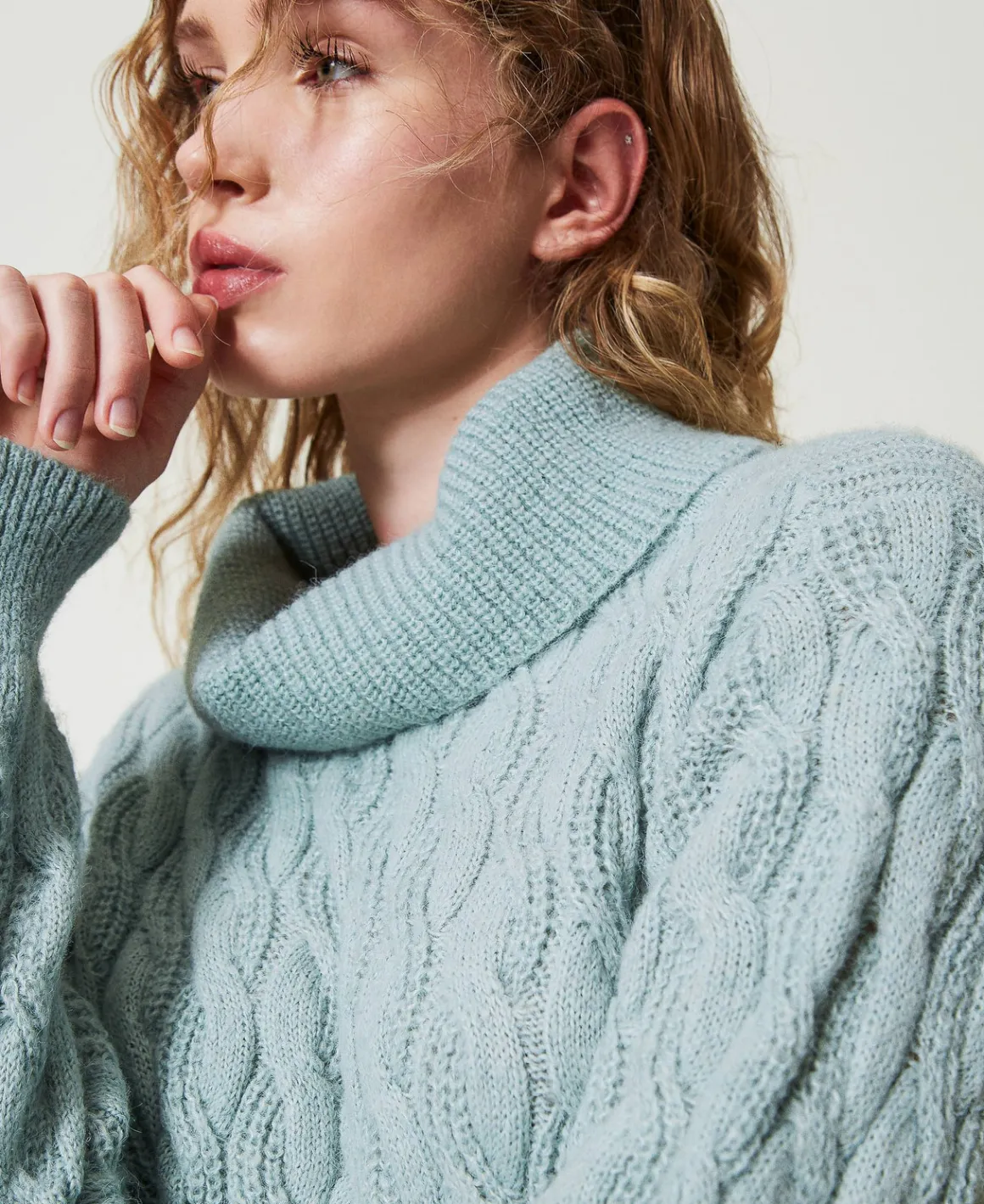 TWINSET Milano Maglia Con Trecce E Maxi Collo | Maglie E Cardigan
