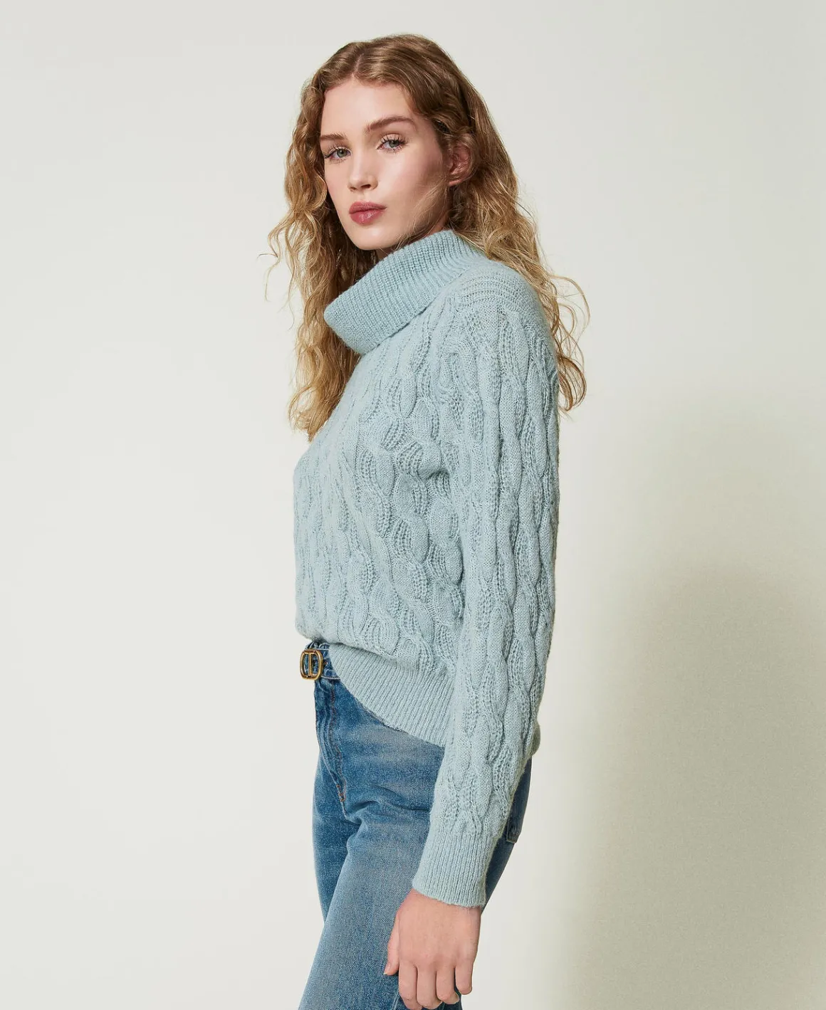 TWINSET Milano Maglia Con Trecce E Maxi Collo | Maglie E Cardigan