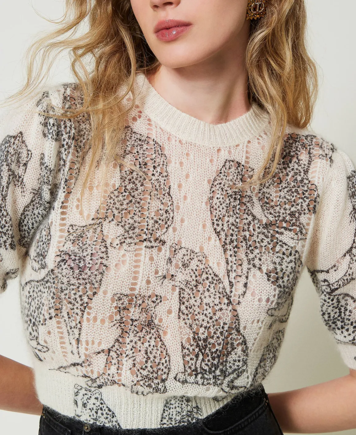 TWINSET Milano Maglia Cropped In Misto Lana E Mohair | Maglie E Cardigan