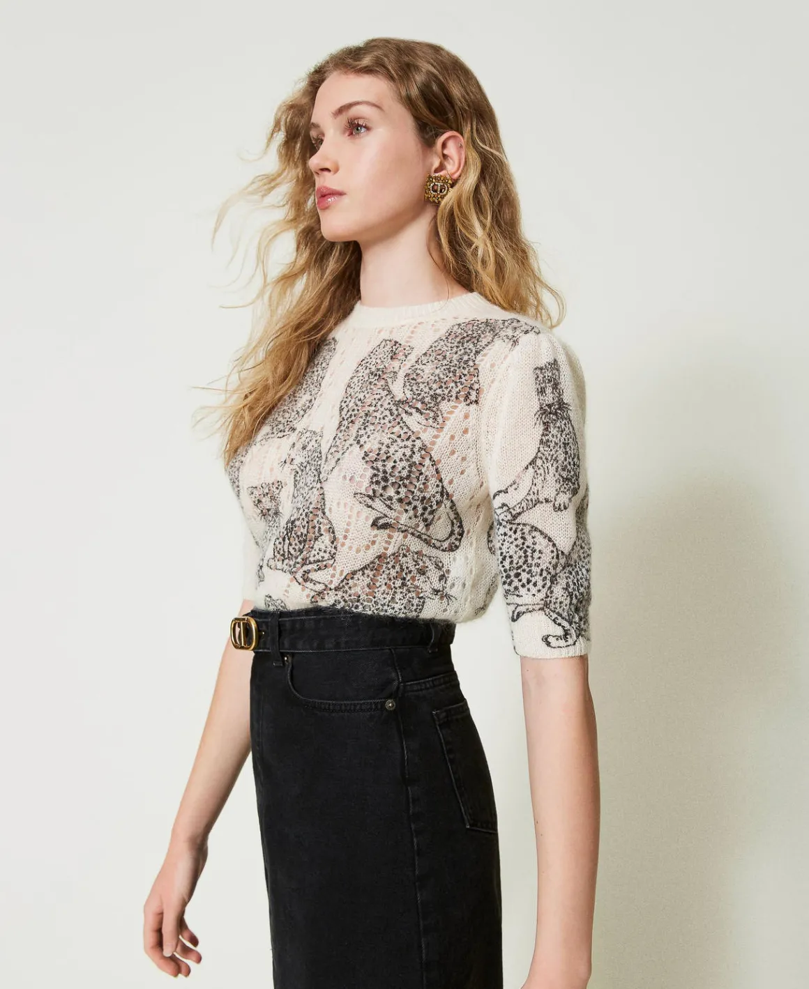 TWINSET Milano Maglia Cropped In Misto Lana E Mohair | Maglie E Cardigan
