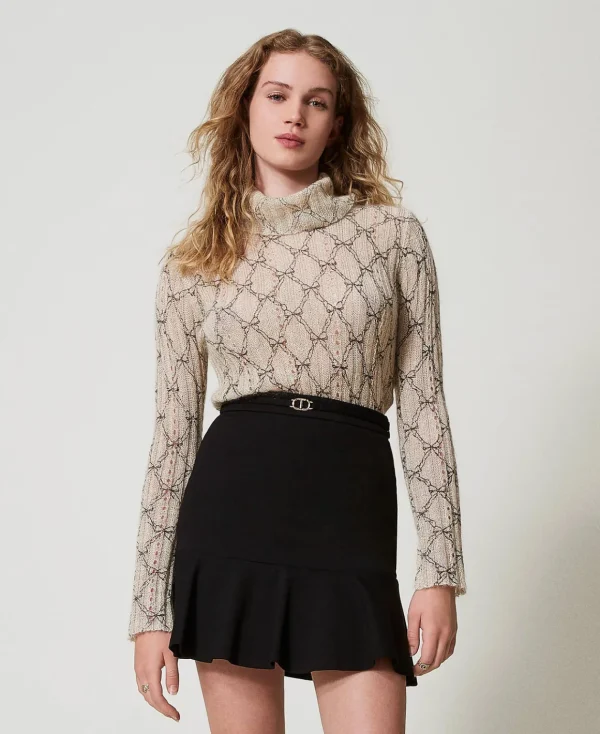 TWINSET Milano Maglia Dolcevita In Misto Mohair Stampato | Maglie E Cardigan