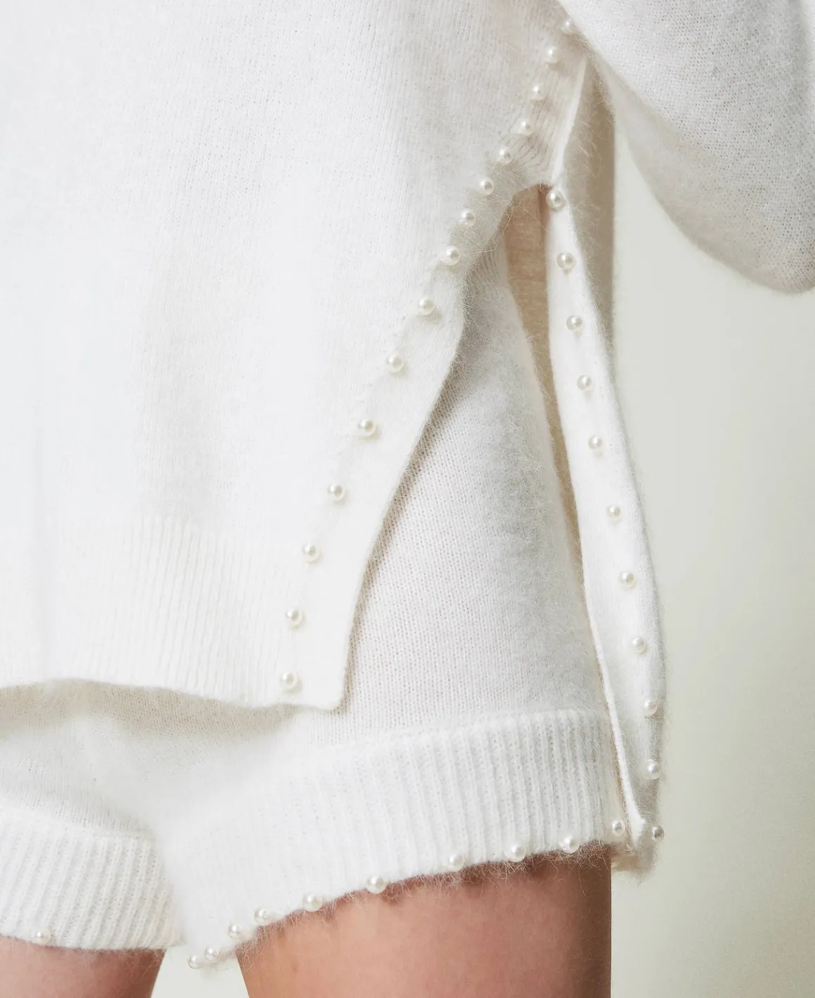 TWINSET Milano Maglia Dolcevita In Misto Angora Con Perle | Maglie E Cardigan